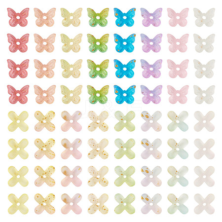200Pcs 2 Styles Transparent Acrylic Bead Cap MACR-TA0002-92-1