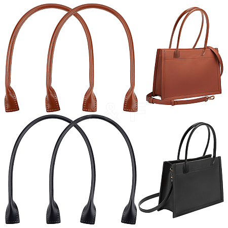   4Pcs 2 Colors PU Imitation Leather Sew On Bag Handles FIND-PH0006-34-1