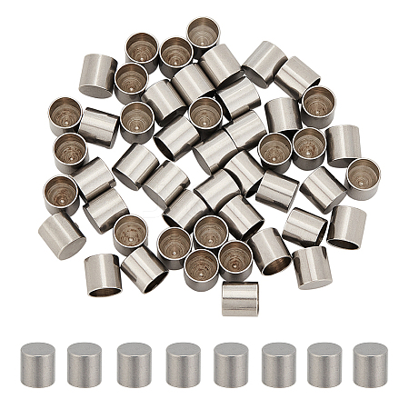 50Pcs 201 Stainless Steel Cord Ends STAS-PH0004-72-1