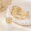 Bamboo Joint Alloy Cuff Bangle & Cuff Rings Sets FS-WG990BE-01-3