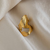 Irregular 304 Stainless Steel Cuff Open Rings for Women EA3390-1-3