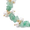 Natural Green Aventurine Chip Beaded Bracelets for Women BJEW-JB12301-01-3