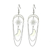 Moon & Sun Alloy Chandelier Earrings EJEW-TA00381-1