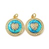 Valentine's Day Brass Micro Pave Cubic Zirconia with Synthetic Opal Pendants KK-D096-02H-G-1
