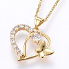 304 Stainless Steel Pendant Necklaces X-NJEW-H486-23G-1