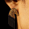 Alloy Horse Tassel Earrings for Women WG227FF-01-3