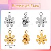 12Pcs 430 Stainless Steel Small Flower Pendants JX238A-2