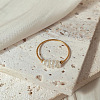 304 Stainless Steel with Natural Baroque Pearl Rondelle Beaded Finger Rings FS-WG39983-02-4