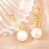 Paperclip with Round Brass Hoop Earrings EJEW-Z164-12G-2