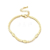 Enamel Horse Eye Link Bracelet with Clear Cubic Zirconia Tennis Chains BJEW-G650-02G-3
