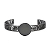 304 Stainless Steel Blank Cuff Bangle Bases with Flat Round Tray SA-CBA82C8-04B-EB-2