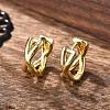 Rack Plating Brass Criss Cross Hoop Earrings for Women LS-EJEW-B014-15G-2