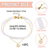 Alloy White Enamel Flat Round with Letter A Pendant Single Face Velvet Ribbon & 304 Stainless Steel Chain Double Layered Necklaces for Women NJEW-TAC0040-3