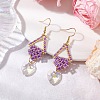 Glass Seed Beaded Dangle Earrings EJEW-MZ00323-03-1