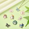 45Pcs 9 Styles Rack Plating Alloy Enamel Pendants ENAM-CJ0003-81-5