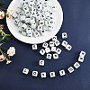 20Pcs Luminous Cube Letter Silicone Beads 12x12x12mm Square Dice Alphabet Beads with 2mm Hole Spacer Loose Letter Beads for Bracelet Necklace Jewelry Making JX437G-1