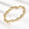 Brass Micro Pave Clear Cubic Zirconia Link Chain Bracelets BJEW-C130-06G-3