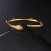 304 Stainless Steel Snake Cuff Bangle LS-BJEW-F456-01G-5
