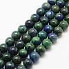 Natural Chrysocolla and Lapis Lazuli Beads Strands G-P281-03-4mm-1