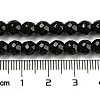 Faceted Round Natural Black Onyx Beads Strands G-S132-01-2
