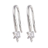 Brass Micro Pave Cubic Zirconia Earring Hooks KK-U008-08P-1