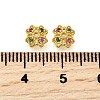 Flower Brass Micro Pave Cubic Zirconia Bead Caps KK-K300-01C-G-3
