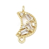 Brass Clear Cubic Zirconia Connector Charms LS-KK-Z094-03G-01-1