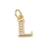 Brass Micro Pave Cubic Zirconia Charms KK-I382-03G-L-1