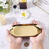 Oval 430 Stainless Steel Jewelry Display Plate STAS-CP0001-08G-3