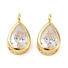 Brass Pave Clear Cubic Zirconia Pendants CU-CBA42CA-04D-G-1