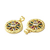 Rack Plating Brass Pave Cubic Zirconia Pendants KK-O142-40G-2