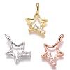 Brass Micro Pave Clear Cubic Zirconia Pendants ZIRC-O035-25-1