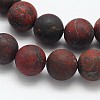 Frosted Round Natural Brecciated Jasper Beads Strands G-N0166-47-8mm-2