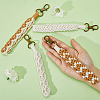 SUPERFINDINGS 4Pcs 4 Style Cotton Linen Handmade Braided Wrist Lanyard Pendant Decorations KEYC-FH0001-35-3