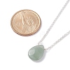 Stone Teardrop Pendants Necklace with Cable Chain for Women NJEW-JN03785-7
