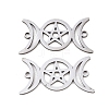 201 Stainless Steel Hollow Triple Moon Links Connector Charms STAS-I364-10P-1