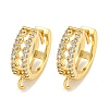 Rack Plating Brass Micro Pave Cubic Zirconia Hoop Earring Findings EJEW-C102-21A-G-1