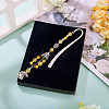 Natural Quartz Crystal Round Beads & Alloy Angel Bookmarks AJEW-TA00054-5