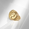 Caesar Pattern 304 Stainless Steel Finger Rings FS-WG94254-08-2