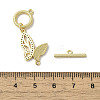 Brass Micro Pave Clear Cubic Zirconia Toggle Clasps KK-K385-005G-5