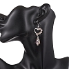 Heart with Teardrop Electroplate Glass Dangle Earrings for Women EJEW-JE06803-01-2