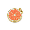 Brass Enamel Pendants KK-H072-14G-02-2