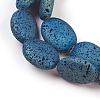 Electroplated Natural Lava Rock Bead Strands G-E497-E-02-1