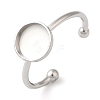 304 Stainless Steel Open Cuff Ring Components STAS-I306-05B-P-1