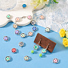20Pcs Polymer Clay Flower & CCB Ring Frame Links Connector Charms CLAY-TADJ0001-10-6