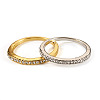 2Pcs 2 Colors Alloy with Crystal Rhinestone Finger Rings RJEW-TADJ0001-01B-1