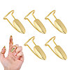 5Pcs Fingernail Shaped Brass Alloy Finger Rings for Women MRMJ-GL0001-21-1