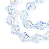 Electroplate Transparent Glass Beads Strands EGLA-N020-03G-3