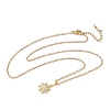 Brass Micro Pave Clear Cubic Zirconia Pendant 304 Stainless Steel Chain Necklaces for Women NJEW-D341-12A-G-4