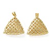 Brass Micro Pave Clear Cubic Zirconia Pendants KK-D221-19G-03-1